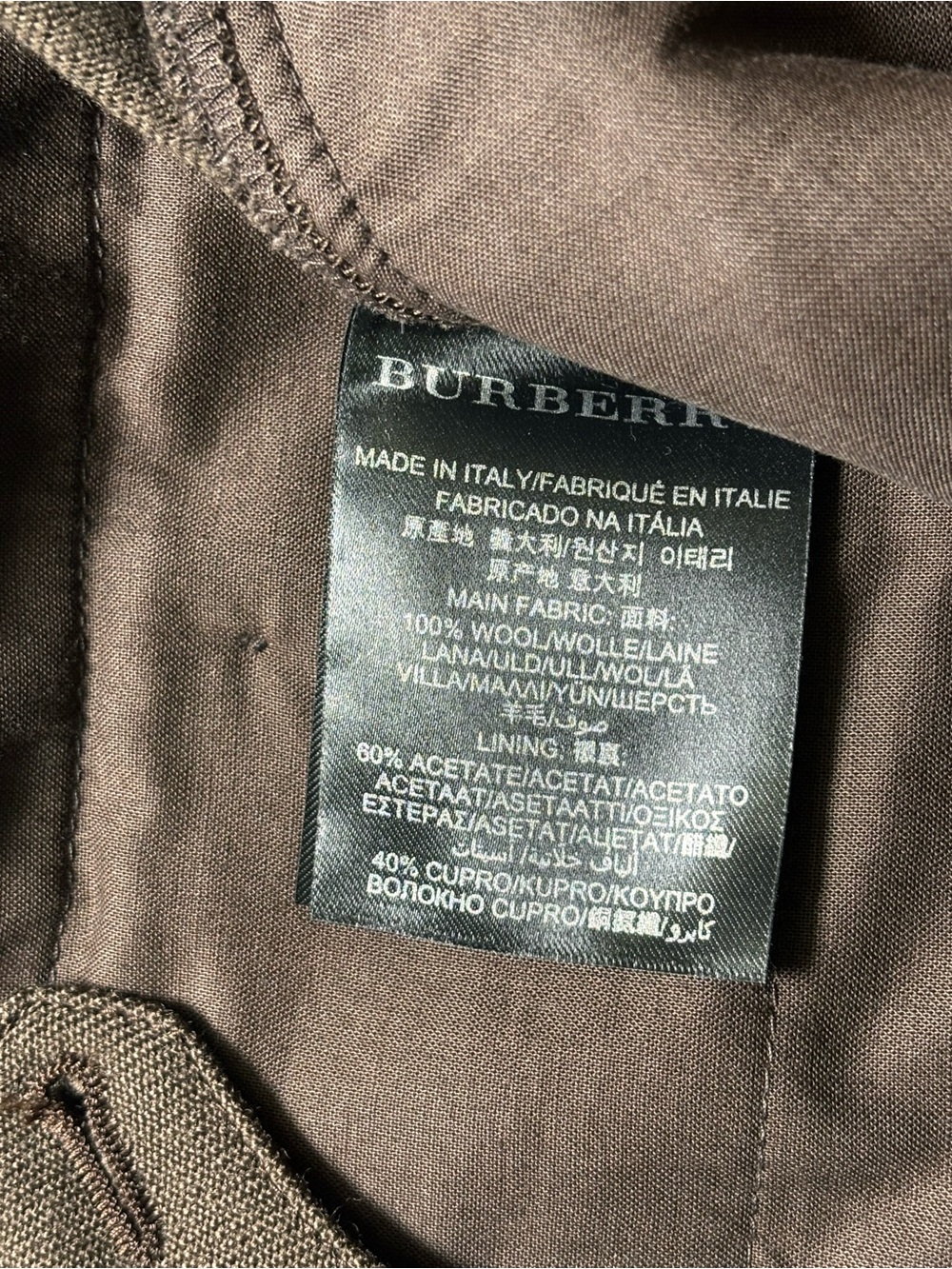 Burberry Prorsum Men's IT 46 Brown 100% Wool Pleated Dress Pants Italy #488 - Picture 9 of 14
